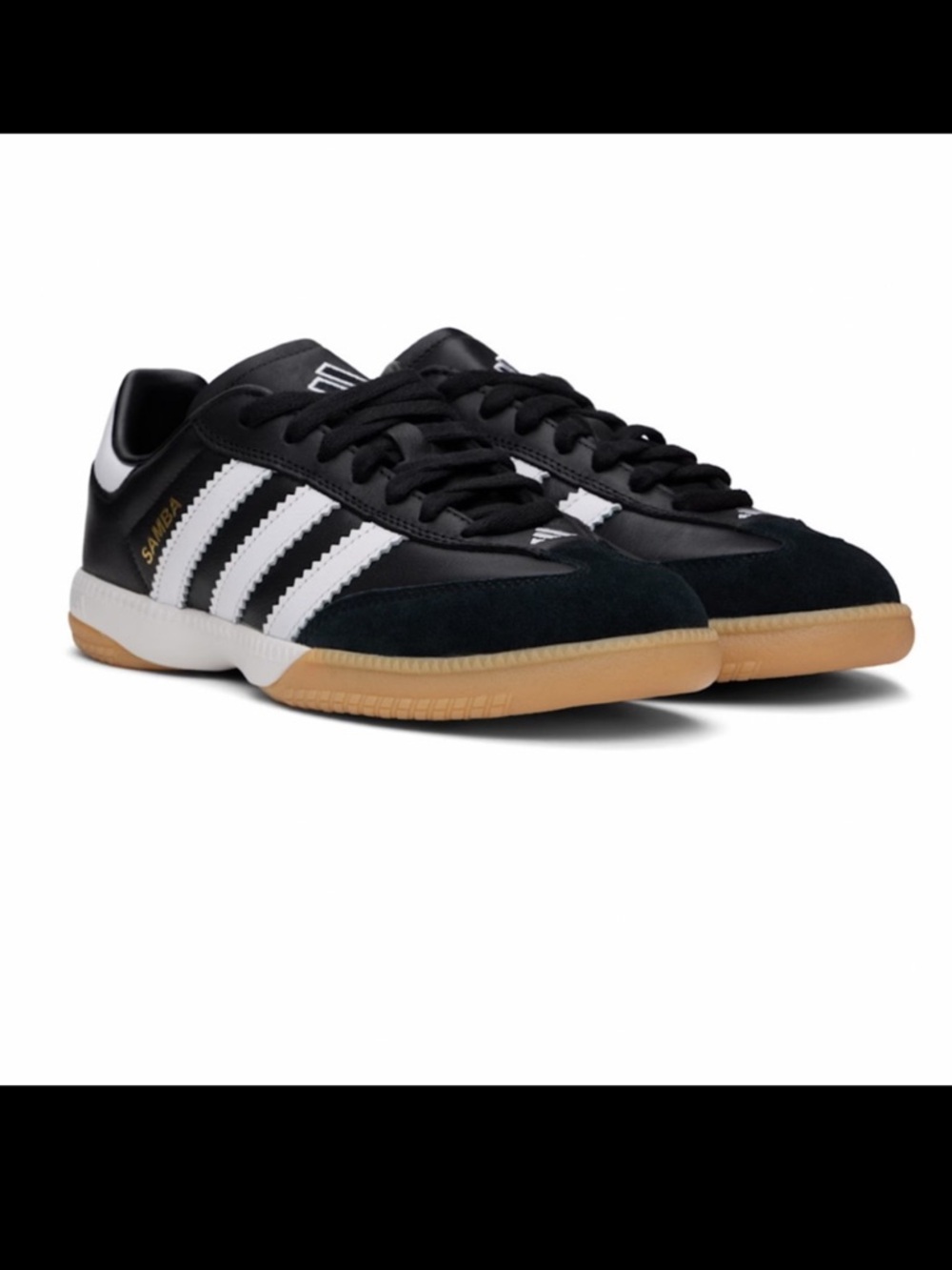 ADIDAS ORIGINALS Black & White Samba MN Sneakers